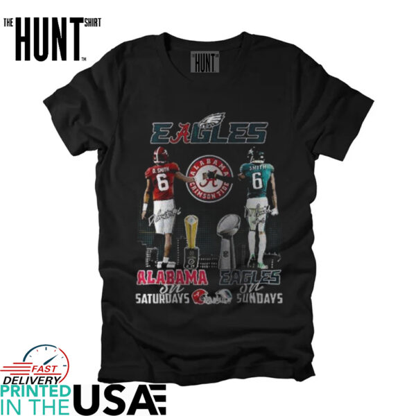 Alabama Crimson Tide On Saturdays x Philadelphia Eagles Sunday signature shirt