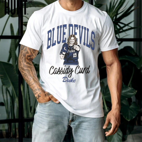 Cassidy Curd Blue Devils cartoon shirt