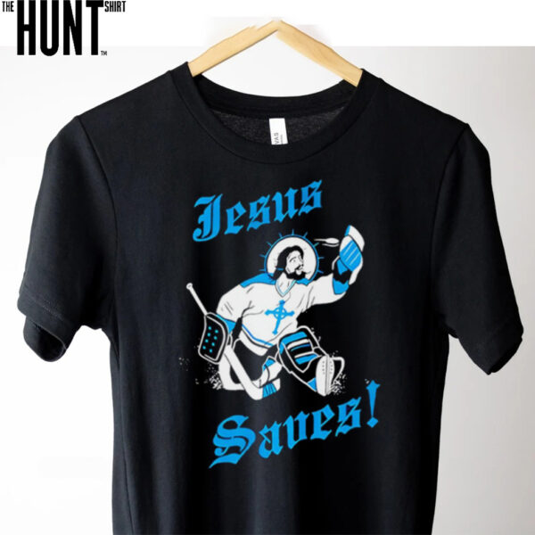 Jesus Saves Goalie Hockey Shirt