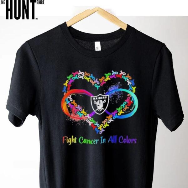 Las Vegas Raiders Heart Fight Cancer in All Colors shirt