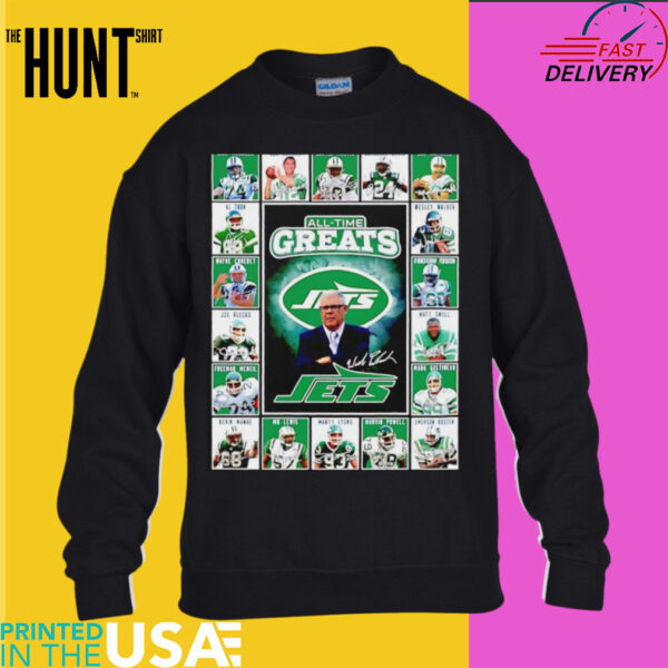 New York Jets all time greats all team picture signature shirt