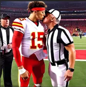 Patrick Mahomes Kissing NFL Referee Shirt