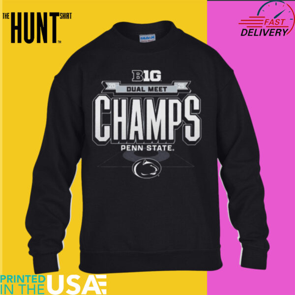 Penn State Nittany Lions 2025 Big Ten Wrestling Dual Meet Champions Locker Room Shirt