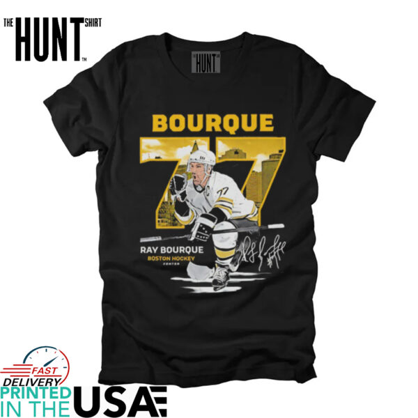 Ray Bourque #77 Boston Bruins Hockey throwback signature shirt