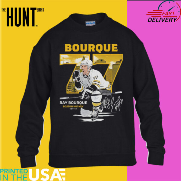 Ray Bourque #77 Boston Bruins Hockey throwback signature shirt