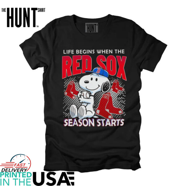 Snoopy life begins when the Red Sox season start shirt