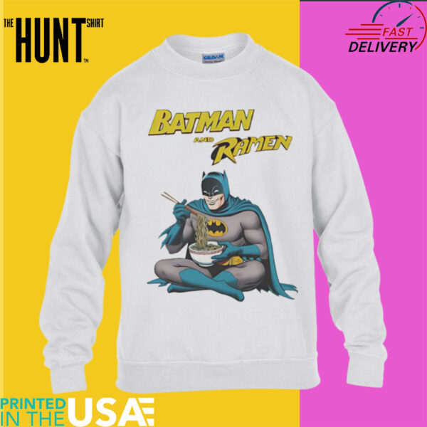 Superhero Batman and Ramen parody comic shirt