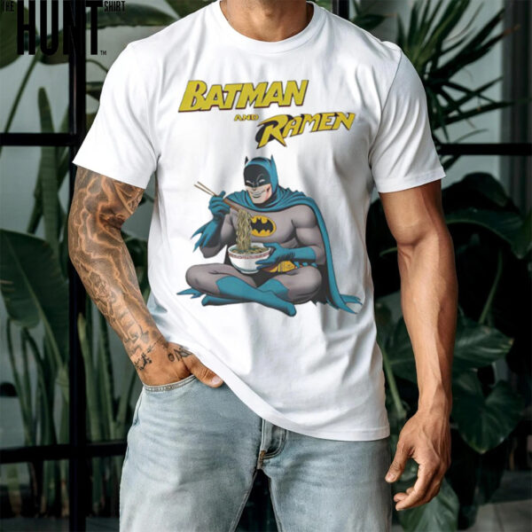 Superhero Batman and Ramen parody comic shirt