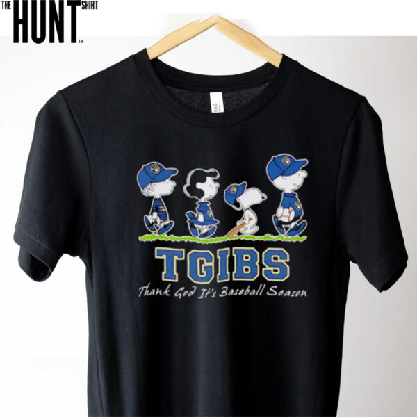 The Peanuts Milwaukee Brewers Tgibs thank God it’s baseball season shirt