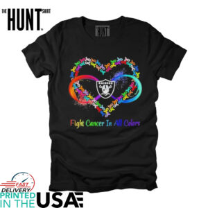 Las Vegas Raiders Heart Fight Cancer in All Colors shirt