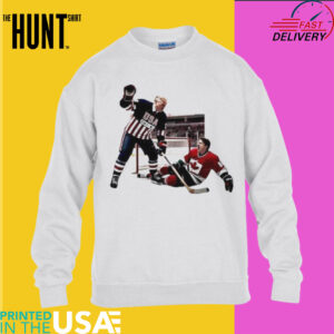 Trump Defeating Justin Trudeau Funny Hockey Shirt