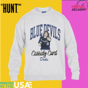 Cassidy Curd Blue Devils cartoon shirt