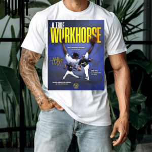 Official Milwaukee Brewers A True Workhorse CC Sabathia 130.2 Innings Pitched 1.65 Era Seven Complete Games Signature Poster t shirt