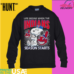 Snoopy life begins when the Indians season start shirt