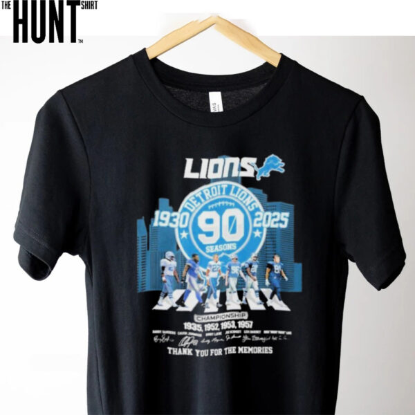 Official Detroit Lions 90 Seasons 1930 2025 Championship Thank You For The Memories Shirt
