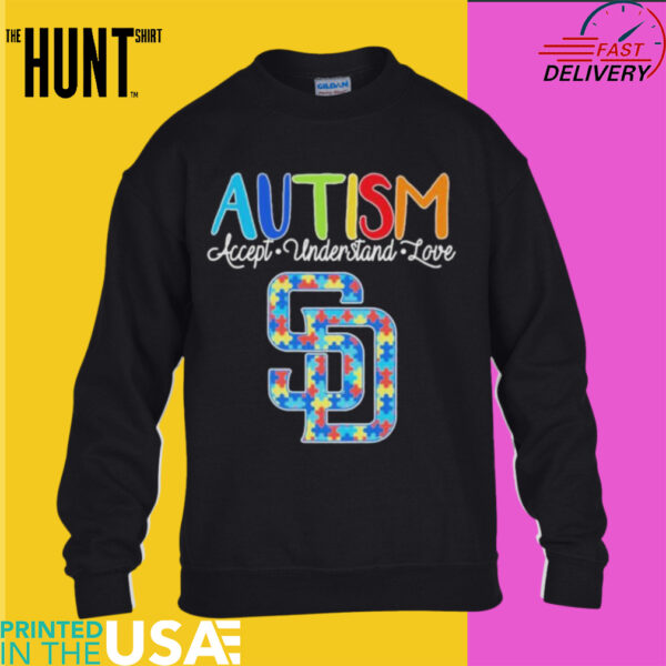 San Diego Baseball Autism Accept Understand Love T shirts