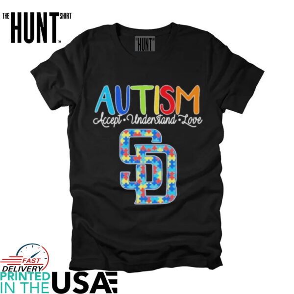 San Diego Baseball Autism Accept Understand Love T shirts
