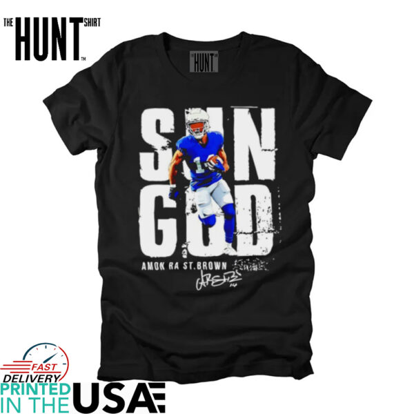Sun God Amon Ra St. Brown Detroit Lions signature shirt