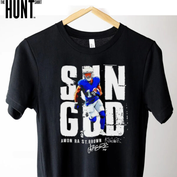 Sun God Amon Ra St. Brown Detroit Lions signature shirt